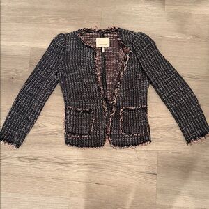 Rebecca Taylor Black and Pink Tweed Blazer